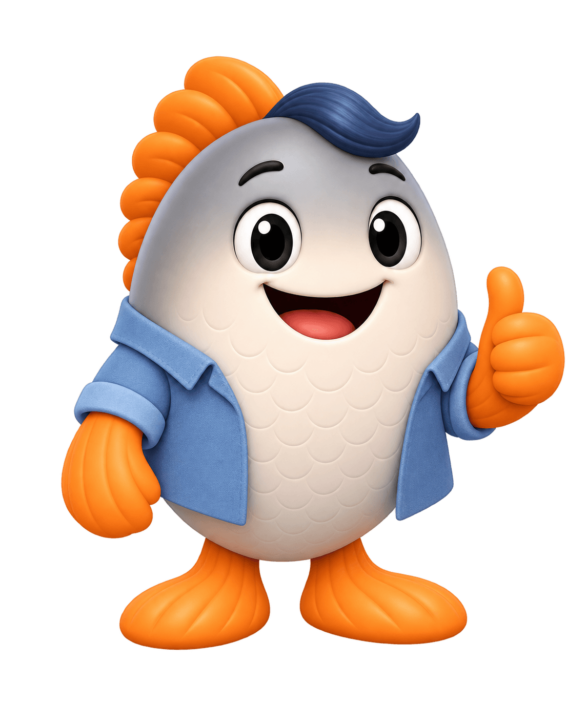 The young Scamable fish giving a thumbs-up